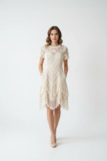 Crochet Fringe Mini Dress