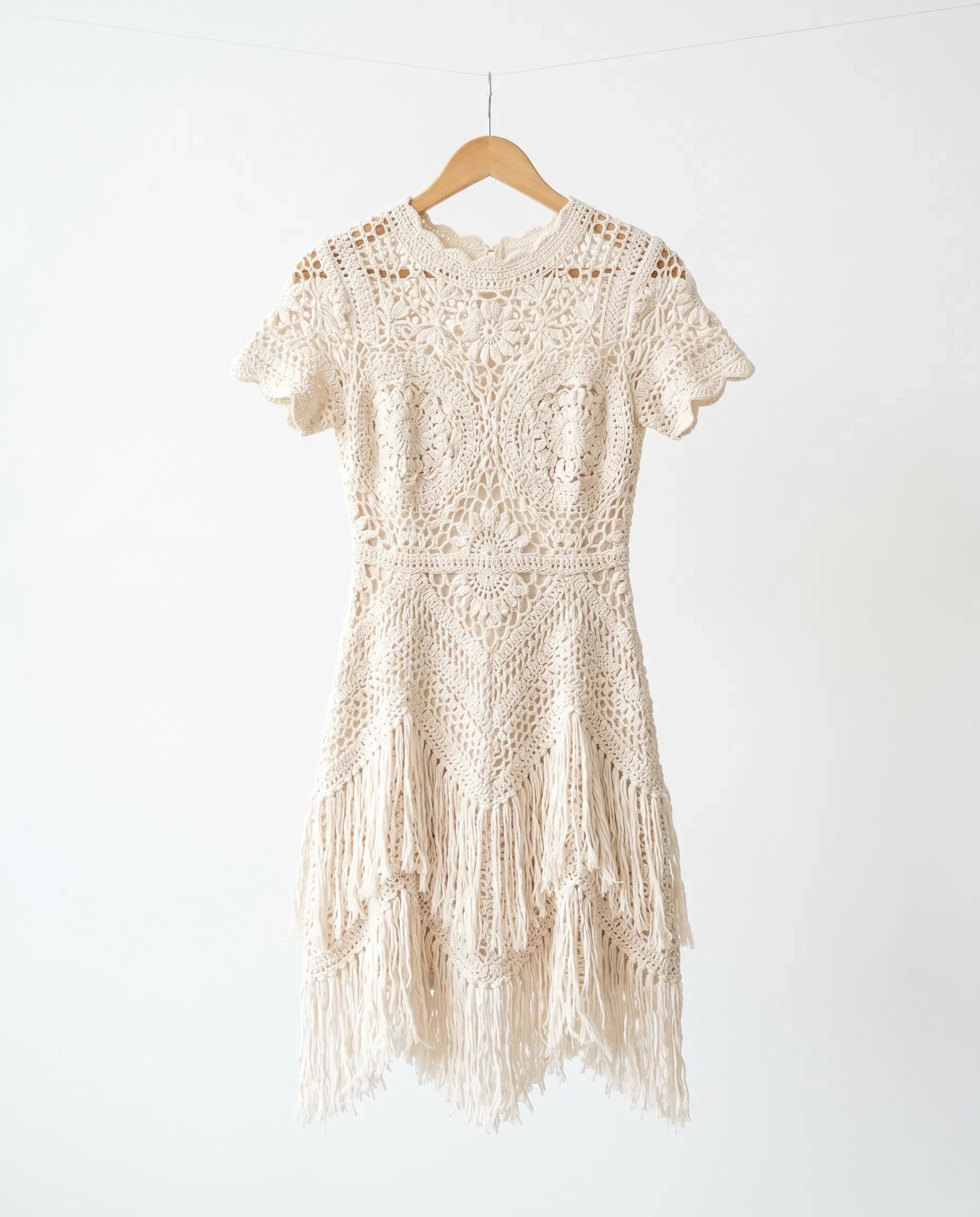 Crochet Fringe Mini Dress product shot