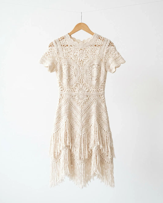 Crochet Fringe Mini Dress product shot
