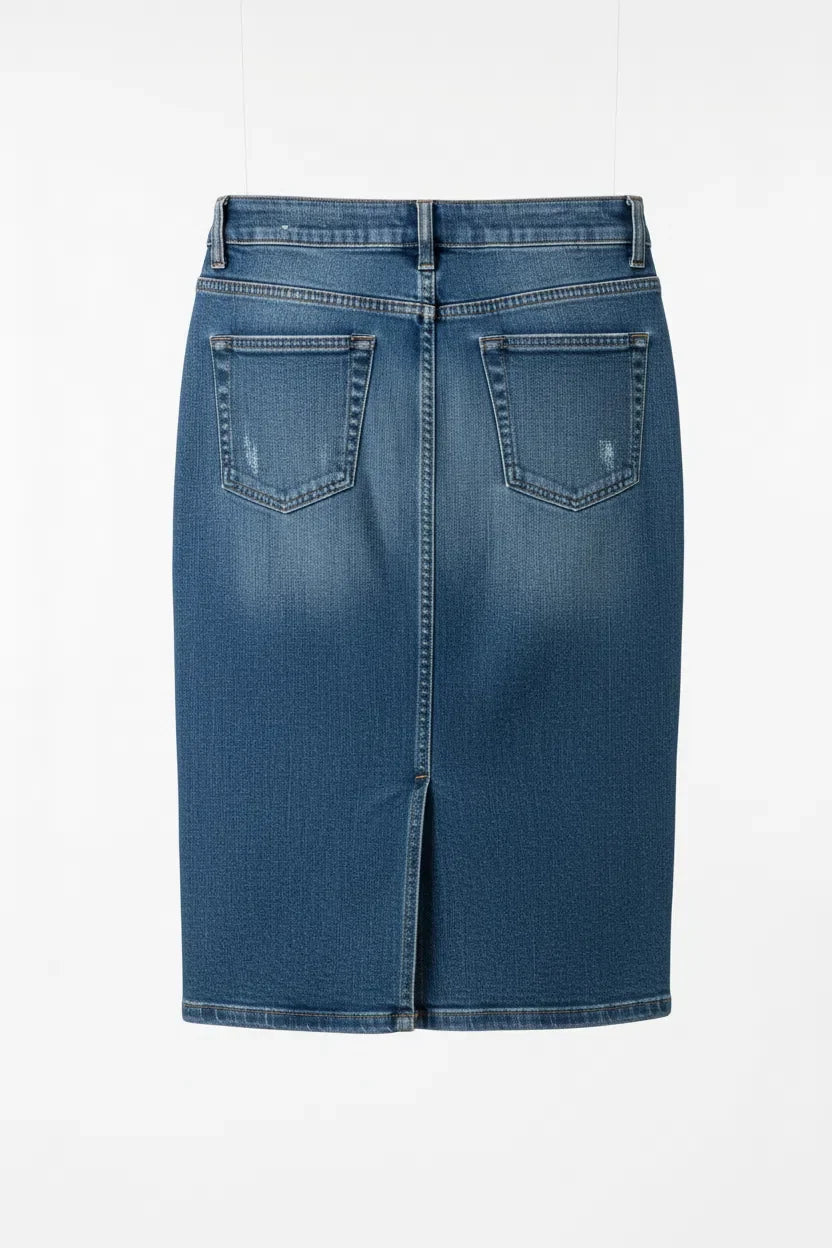 Denim Pencil Skirt hanger view