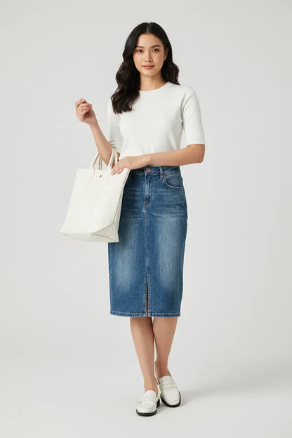 Lace Trim Midi Skirt lookbook view
