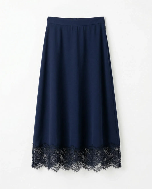 Lace Trim Midi Skirt product shot