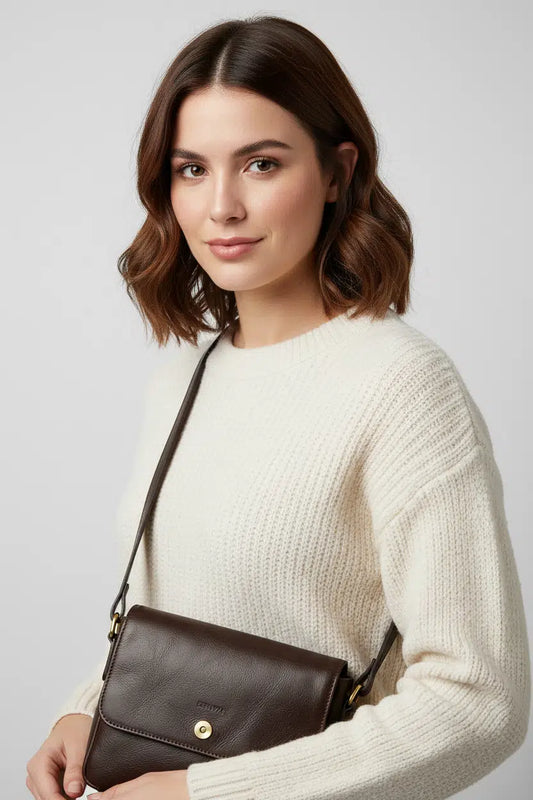 Leather Crossbody Bag close-up