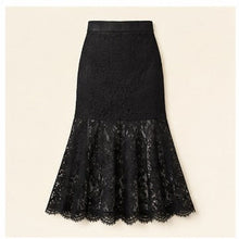 Lace-Trim Satin Midi Skirt