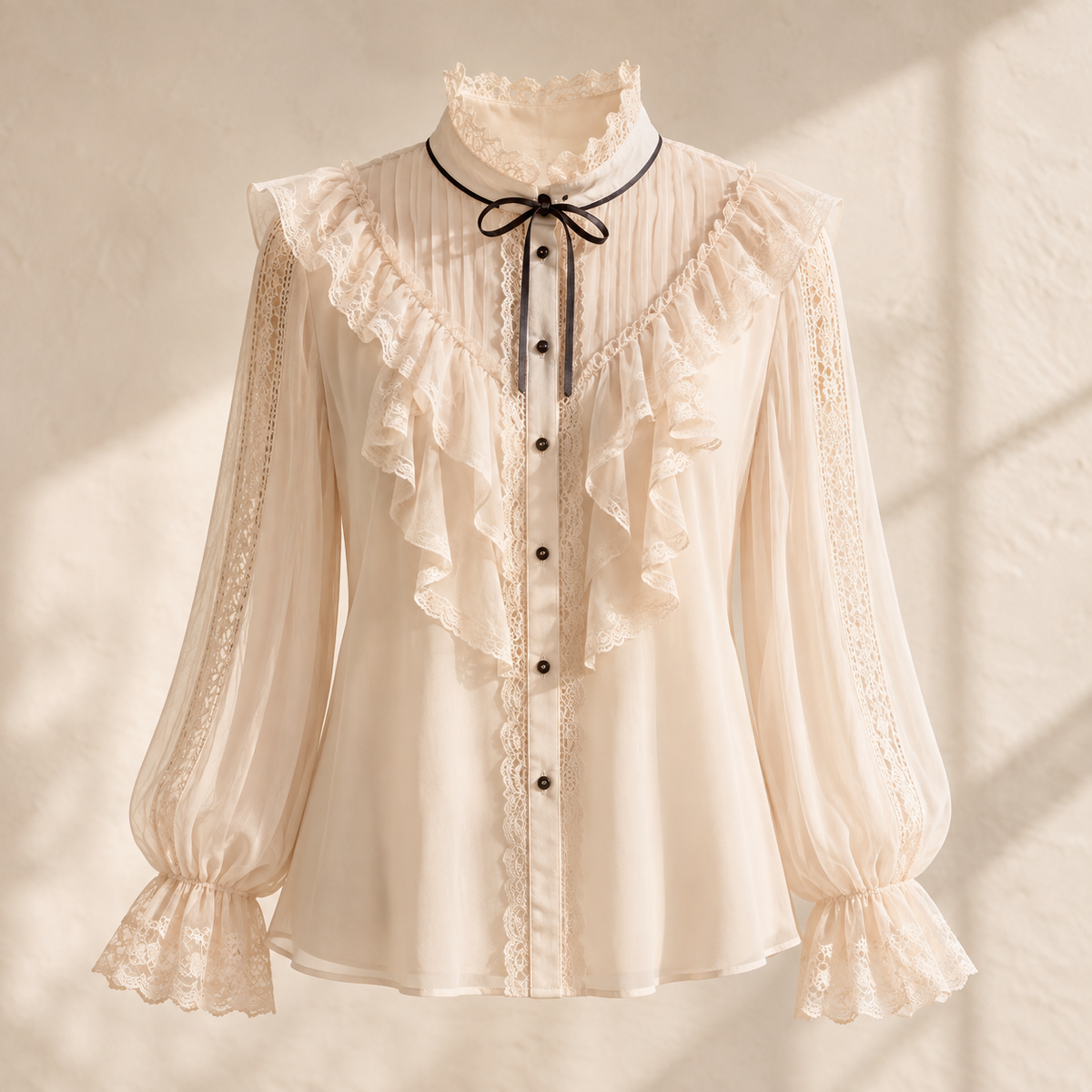 Romantic Lace Ruffle Blouse — temporary concept image