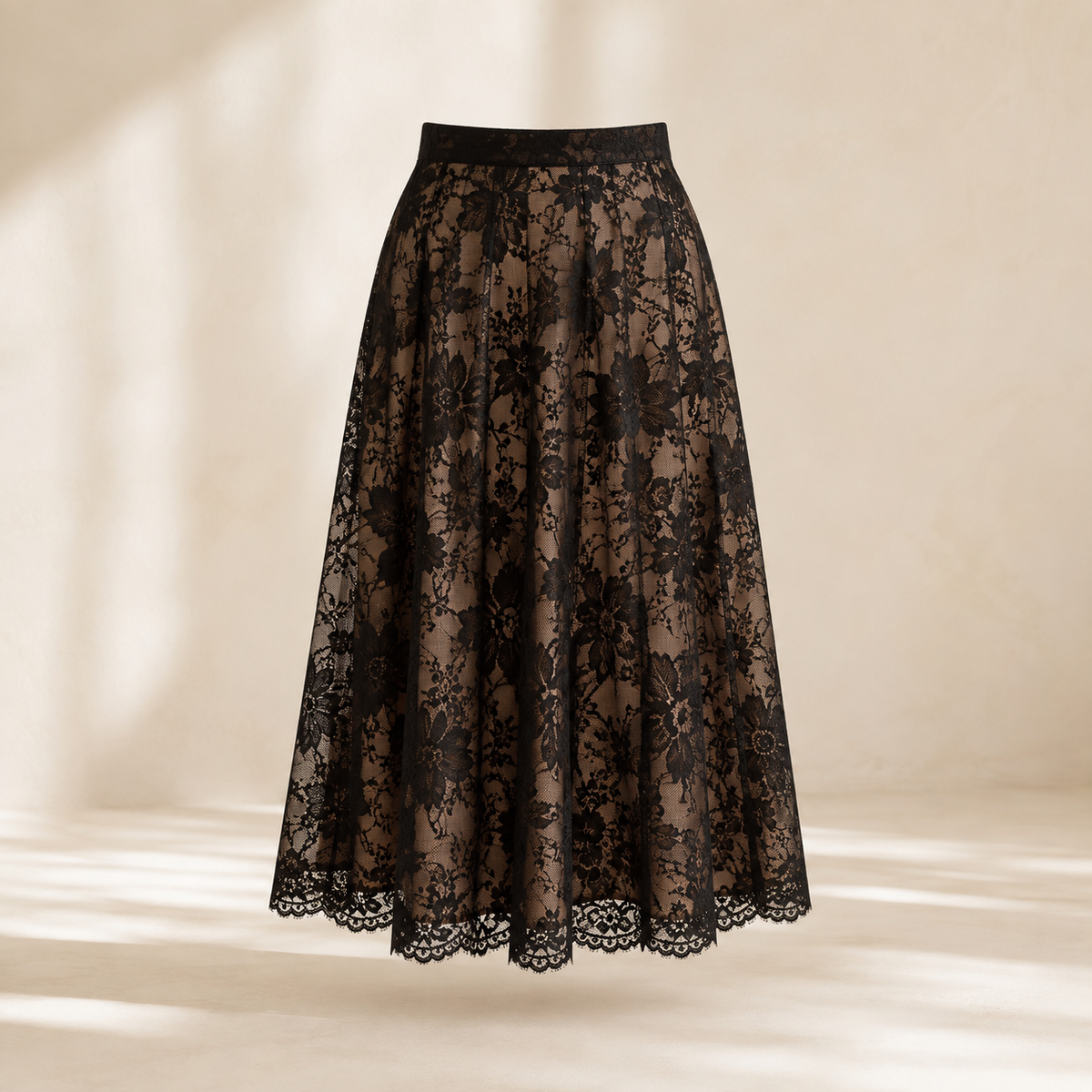 Sheer Lace Midi Skirt — temporary concept image