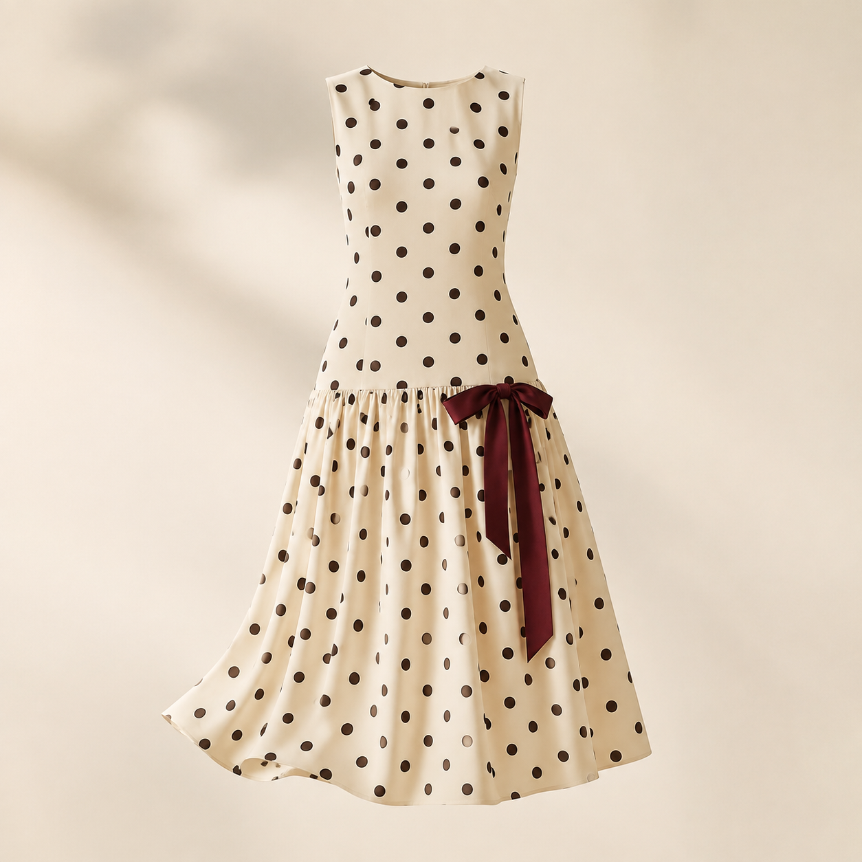 Polka-Dot Drop-Waist Midi Dress — temporary concept image