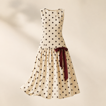 Polka-Dot Drop-Waist Midi Dress