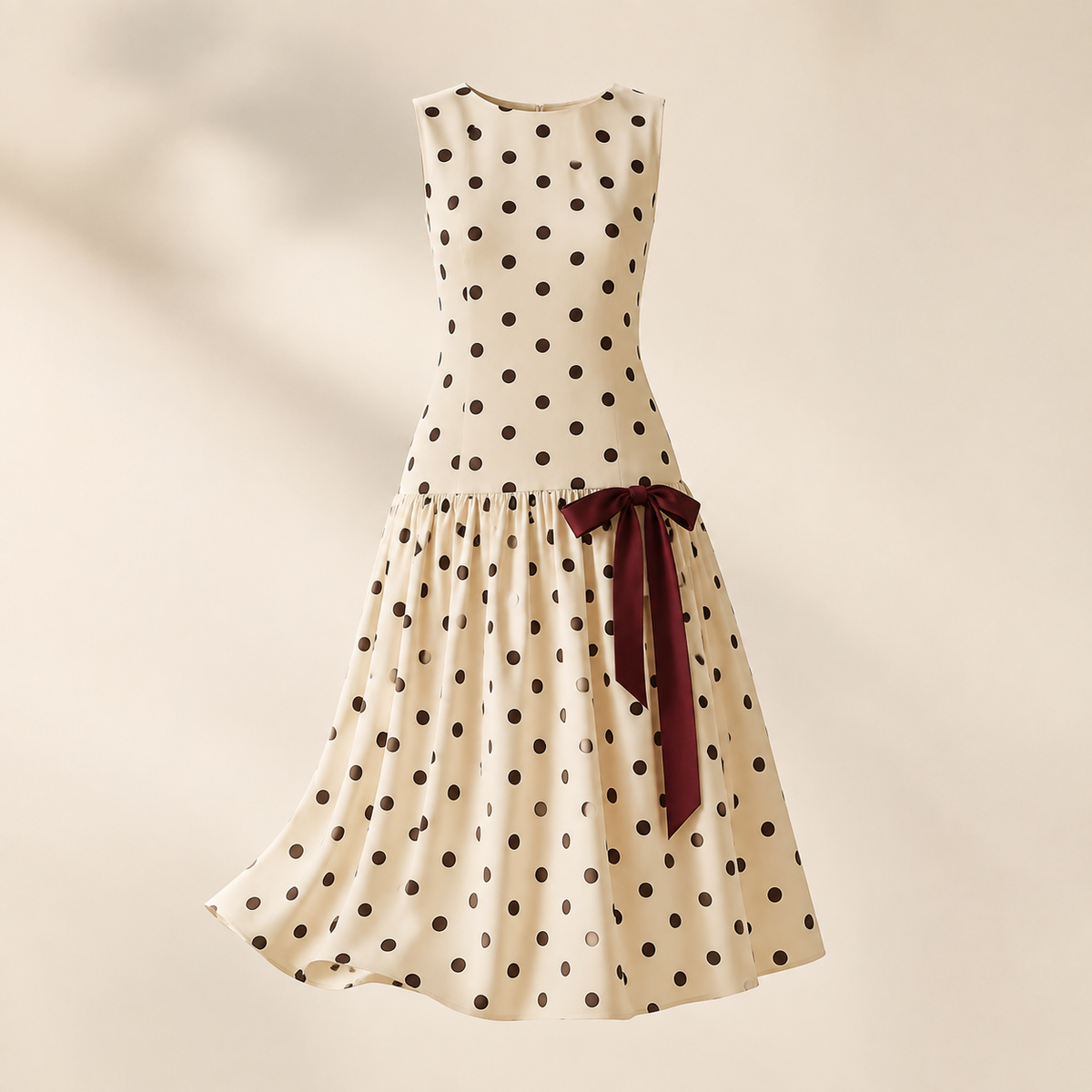 Polka-Dot Drop-Waist Midi Dress — temporary concept image