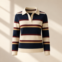Striped Knit Rugby Polo