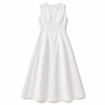 A-Line Midi Dress — White — product; AI reference visualization