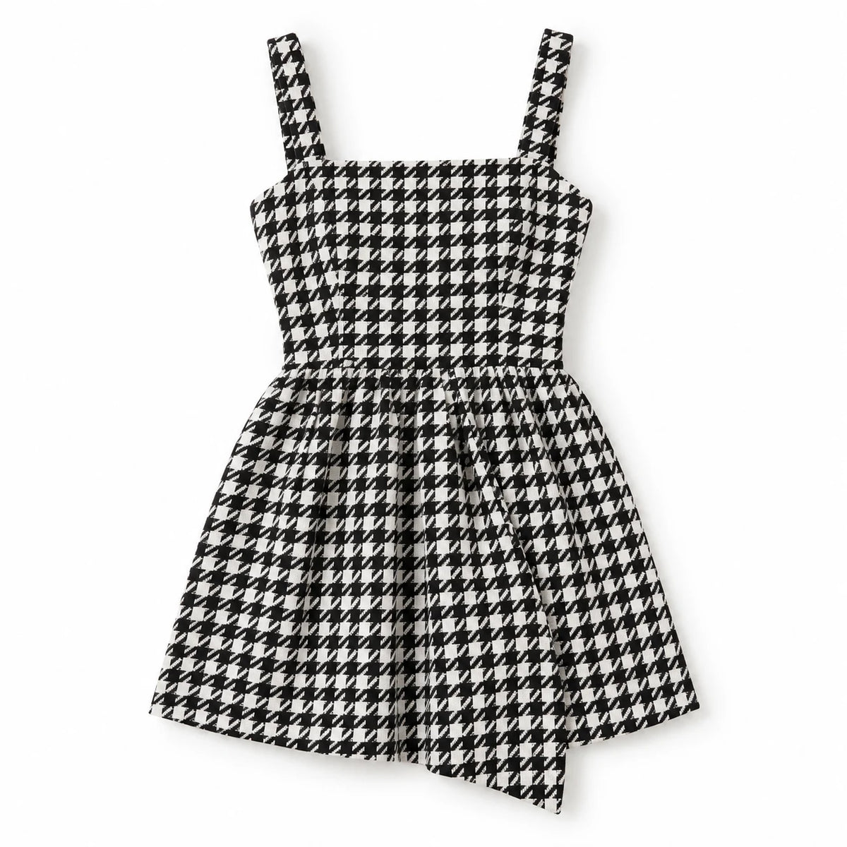 Houndstooth Mini Dress — Black-White-Houndstooth — product; AI reference visualization