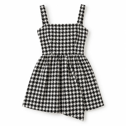 Houndstooth Mini Dress — Black-White-Houndstooth — product; AI reference visualization