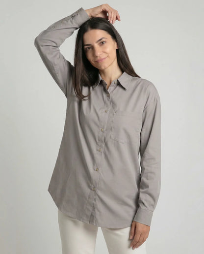 Poplin Shirt in dove grey