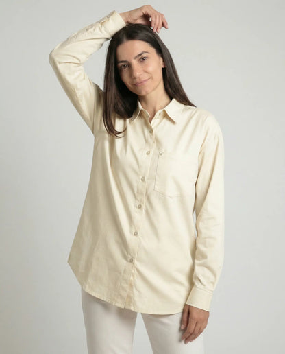 Poplin Shirt in ivory white