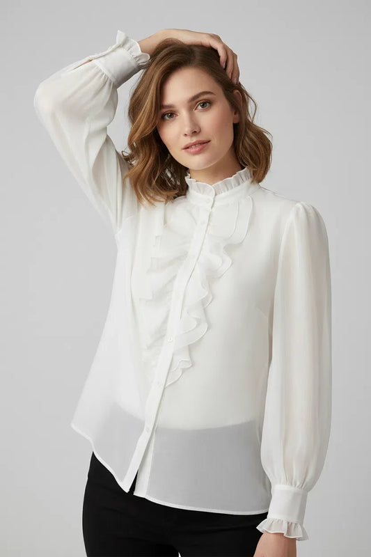 Sheer Ruffle Blouse front view