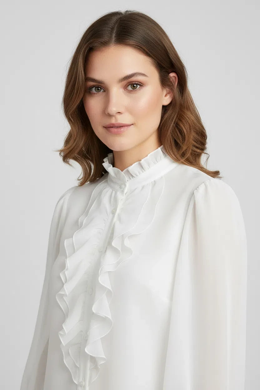 Sheer Polka Dot Blouse flat view