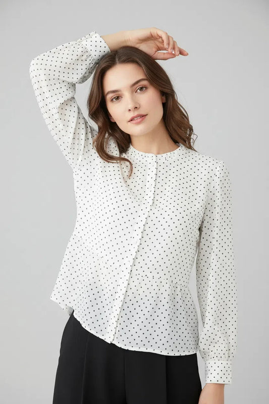Sheer Polka Dot Blouse front view