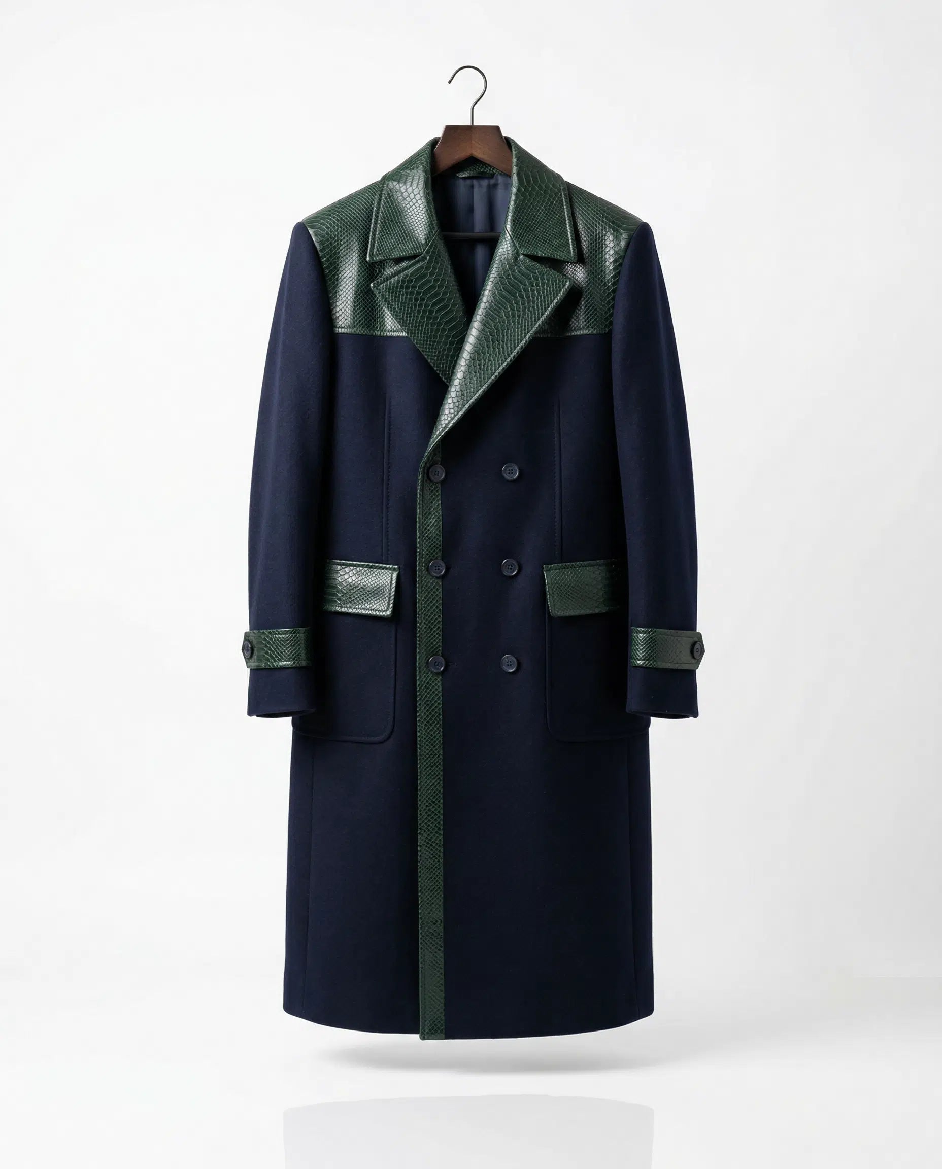 Statement Leather-Trim Coat product shot