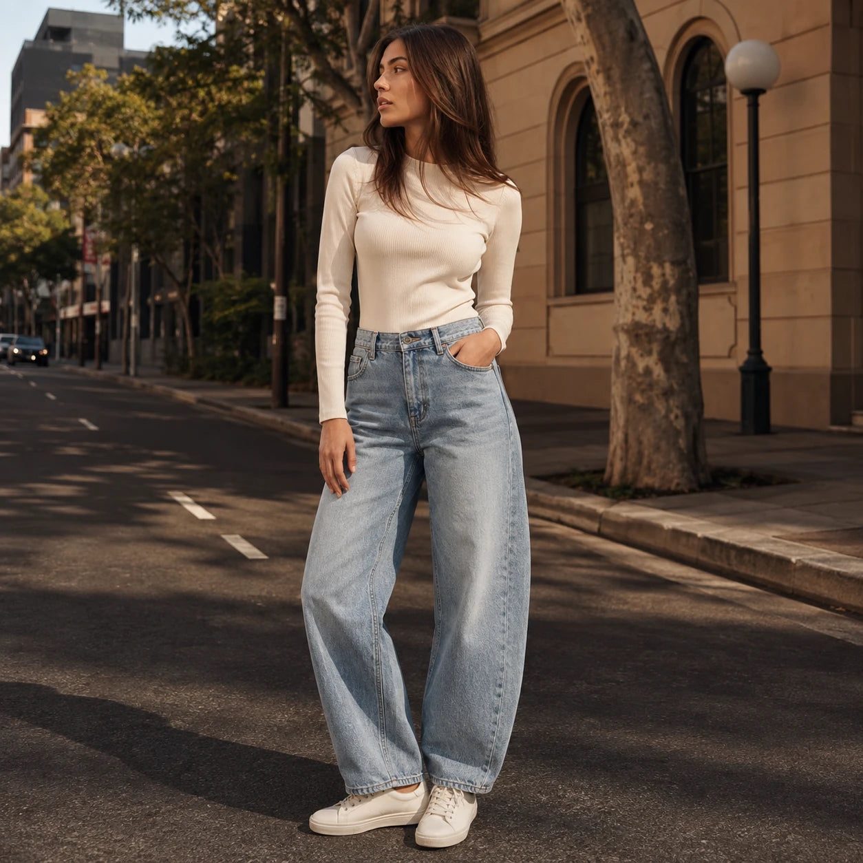 Soft Barrel-Leg Jean