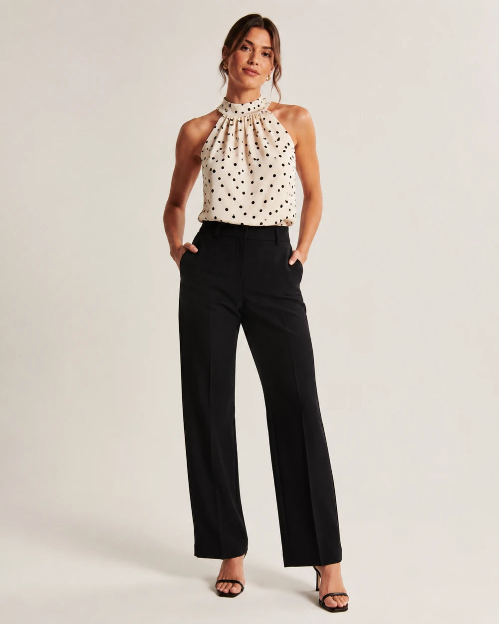 Polka-Dot Halter Top