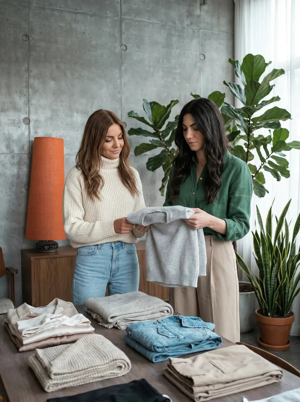 Ani and Varduhi reviewing the Lyora collection