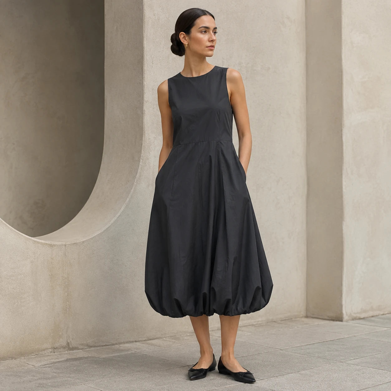 Bubble-Hem Dress